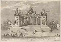 Giuseppe Pozzi after Giuseppe Palazzi (designer) and Paolo Posi (architect), The School of Athens Arcades, for the "Chinea" Festival, 1757