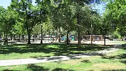 View west towards the play structure