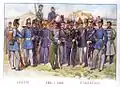 Uniforms of the Army in the last years of Otto's reign (1851–1862)