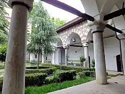 Interior courtyard of the madrasa of the Green Mosque complex