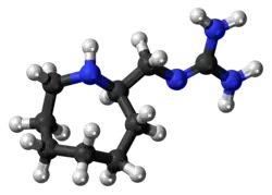 Ball-and-stick model of the guanazodine molecule