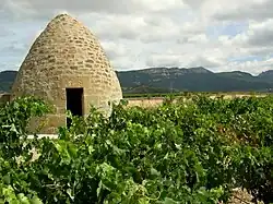 Cone-shaped shelter in Laguardia for farmers in case of storms.
