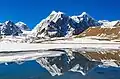 Gurudongmar reflected in Gurudongmar Lake