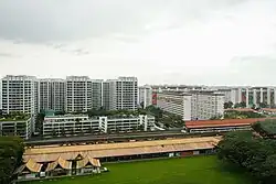 HDB flats in Eunos, with Eunos MRT station in the foreground