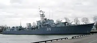 HMCS Haida berthed at Pier 9, on Hamilton Harbour, directly alongside HMCS Star
