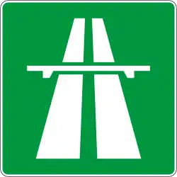 Sign used denote the start of an Autoroute