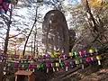 A Buddha statue inside the temple's inner grounds