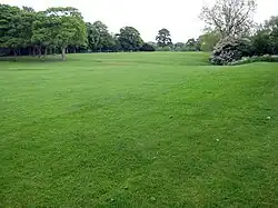 Hall Garth Park, variations in the ground may be former earthworks of a medieval moated site