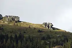 Rock formations, so-called "Furnace" (Steinöfen, weathering forms from plate gneiss) on the Handalm, middle Koralpe, Styria, Austria