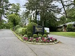 A Harbor Hills entrance sign in 2021