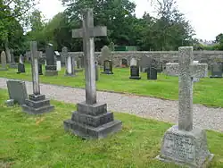The three crosses of the Clare family graves