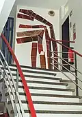 Ceramics on the walls of a stairwell in the tax office at Säckingen (with Richard Bampi [de]).[4]