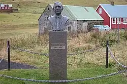 Heðin Brú (Hans Jacob Jacobsen) memorial bust.
