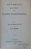 Title page of "Über die Erhaltung der Kraft", no. 1