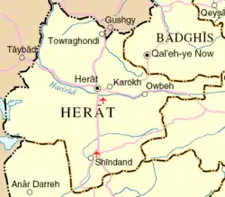 Detail map of Herat province