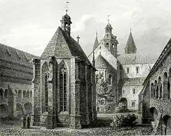 Cloister with St. Anne's Chapel and the rose in the background,  1845