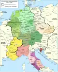 Provence around the year 1000, within the Kingdom of Arles
