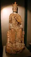 Statue of Saint Olaf exhibited in University Museum of Bergen (ca. 1400)
