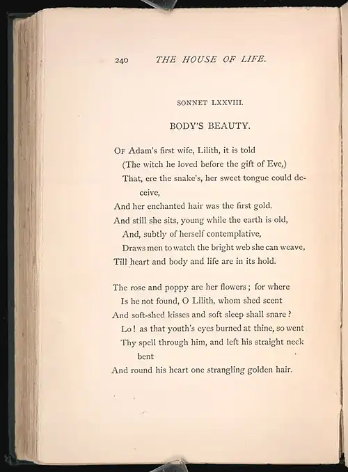 A second poem printed on a now yellowed page.