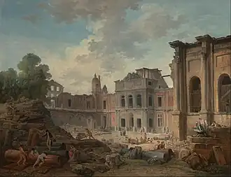 Demolition of the Château of Meudon (1806), 113.3 x 146.8 cm., Getty Museum