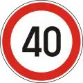C-033-40 Speed limit (40 km/h)