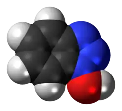 Space-filling model of the hydroxybenzotriazole molecule
