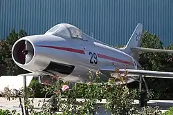 A Mystère IV A jet of 116 Squadron "Defenders of the South" of Hatzor, on display at Santiago de Chile 2008