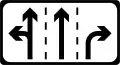 F 323 Lane Diverge (Three Lanes)