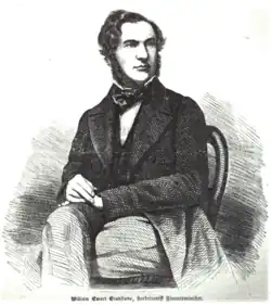 image (woodcut?) of a middle-aged man with a beard, sitting.