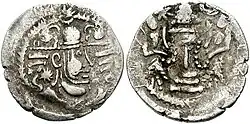 Indo-Sasanian coin, Rajputana. Imitating Peroz I. Circa 10th century.