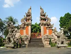Candi Bentar split gate as the entrance from the outer realm.