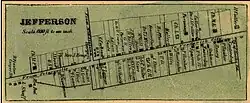 An 1858 Frederick County detail map of Jefferson from Isaac Bond