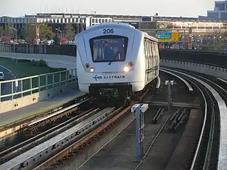 The Innovia ART 200, a type of rolling stock that is used on AirTrain JFK