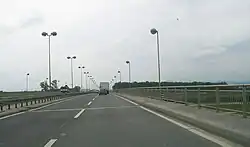 A cloverleaf motorway interchange