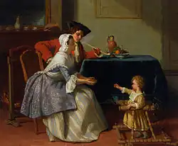 Jean Carolus, 1855, Baby's First Steps, oil on panel, 41 x 48.5 cm, private collection