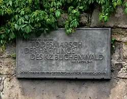 Memorial plaque to the victims of the death march in Jena