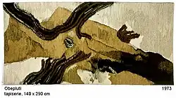 Circumnavigation, author's, hand-woven tapestry 140 × 290 cm, 1973