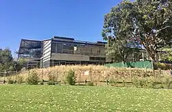 Partially constructed building view from afar