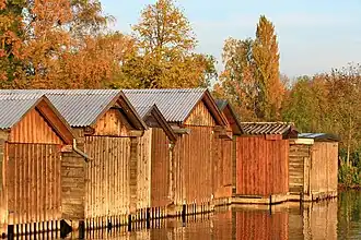 Boathouse on upper Lake Zürich in Jona-Busskirch, Switzerland