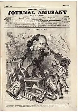 Caricature of Trinidad Huerta in Journal amusant, December 8, 1860. National Library of France.