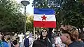 Yugoslav flag at the 2021 Belgrade Pride