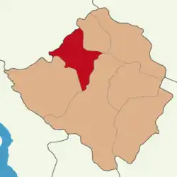 Map showing Akpınar District in Kırşehir Province