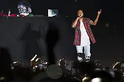 West appears at Odd Future Carnival on November 9, 2013