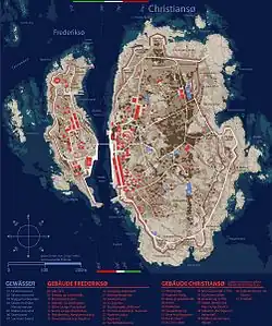 Map of Christiansø and Frederiksø