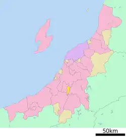 Location of Kawaguchi in Niigata Prefecture