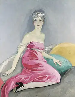 La robe rose (Ève Francis), c. 1919, oil on canvas, 146.5 cm × 114.3 cm (57.7 in × 45.0 in)