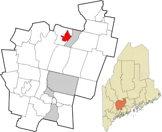 Location in Kennebec County and the state of Maine