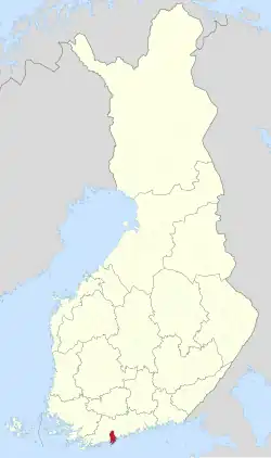 Location of Kirkkonummi in Finland
