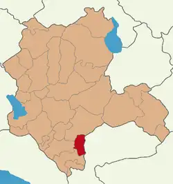 Map showing Güneysınır District in Konya Province