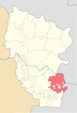 Location of Krasnodonskyi Raion